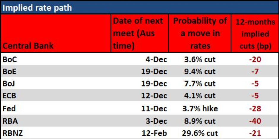 Central bank policy expectations model